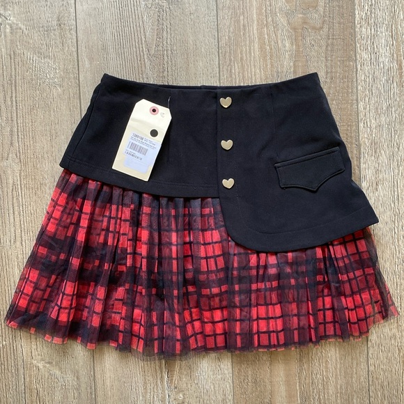 Punk Rave Brand From Dolls Kill Hell Girl Plaid Mesh Two-tone Grid Mini Skorts - Picture 1 of 6
